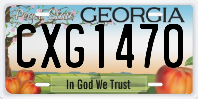 GA license plate CXG1470