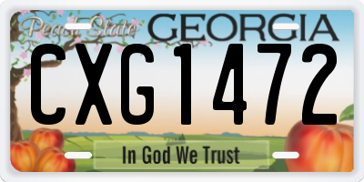 GA license plate CXG1472