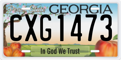 GA license plate CXG1473