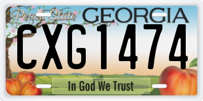 GA license plate CXG1474