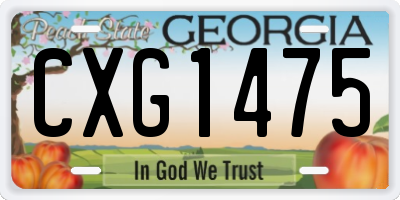 GA license plate CXG1475