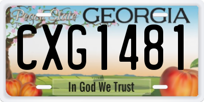 GA license plate CXG1481
