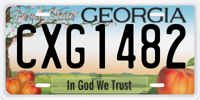 GA license plate CXG1482