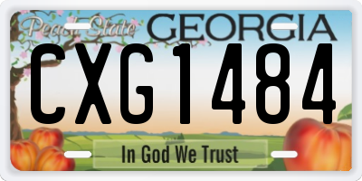 GA license plate CXG1484