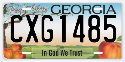 GA license plate CXG1485