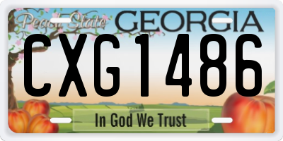 GA license plate CXG1486