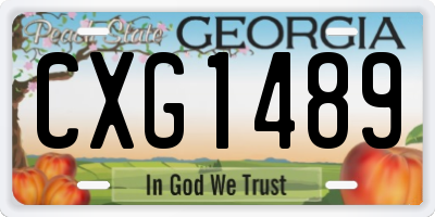 GA license plate CXG1489