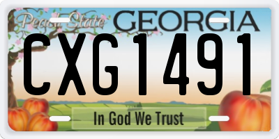 GA license plate CXG1491
