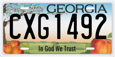 GA license plate CXG1492