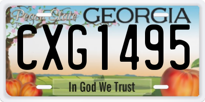 GA license plate CXG1495
