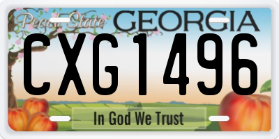 GA license plate CXG1496