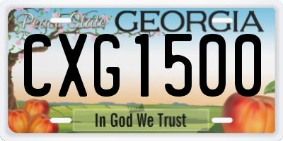 GA license plate CXG1500