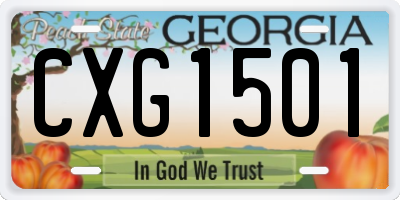 GA license plate CXG1501