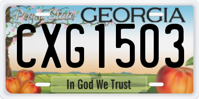 GA license plate CXG1503