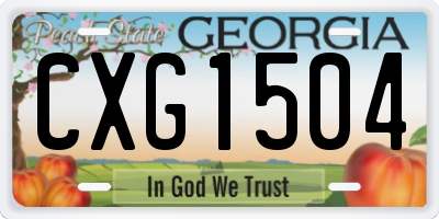 GA license plate CXG1504