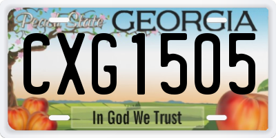 GA license plate CXG1505