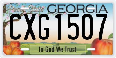 GA license plate CXG1507
