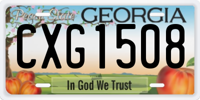 GA license plate CXG1508