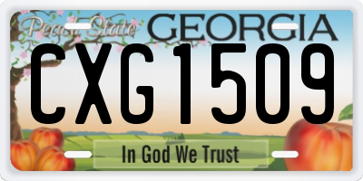 GA license plate CXG1509