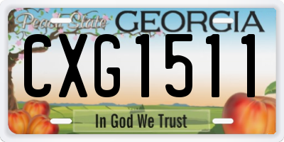 GA license plate CXG1511