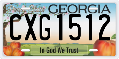 GA license plate CXG1512