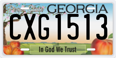 GA license plate CXG1513
