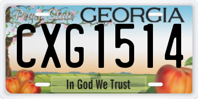 GA license plate CXG1514