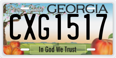 GA license plate CXG1517