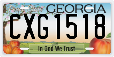 GA license plate CXG1518