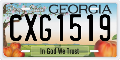 GA license plate CXG1519