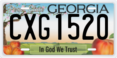 GA license plate CXG1520