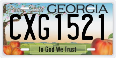 GA license plate CXG1521