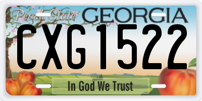 GA license plate CXG1522