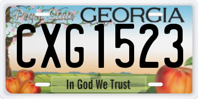 GA license plate CXG1523