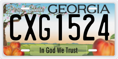 GA license plate CXG1524