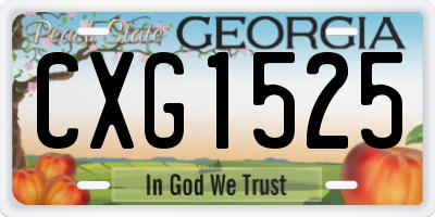 GA license plate CXG1525
