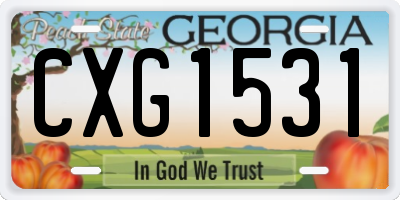 GA license plate CXG1531