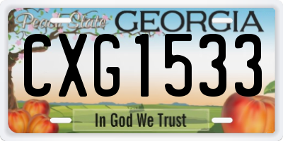 GA license plate CXG1533