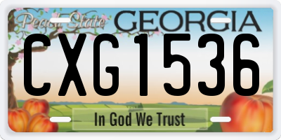 GA license plate CXG1536