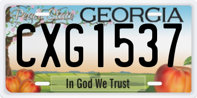 GA license plate CXG1537