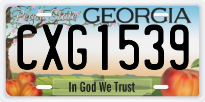 GA license plate CXG1539