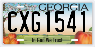 GA license plate CXG1541