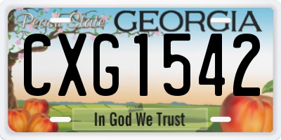 GA license plate CXG1542