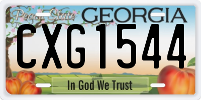 GA license plate CXG1544