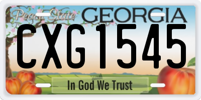 GA license plate CXG1545