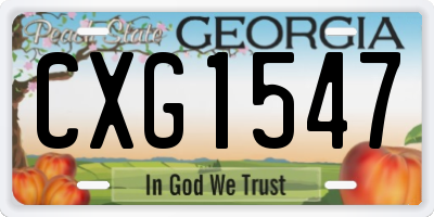 GA license plate CXG1547