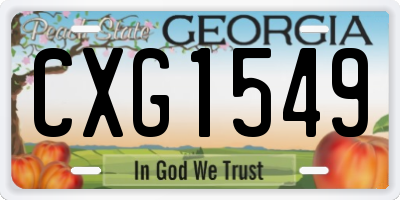 GA license plate CXG1549