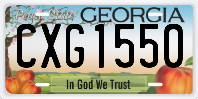 GA license plate CXG1550