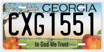 GA license plate CXG1551