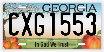 GA license plate CXG1553